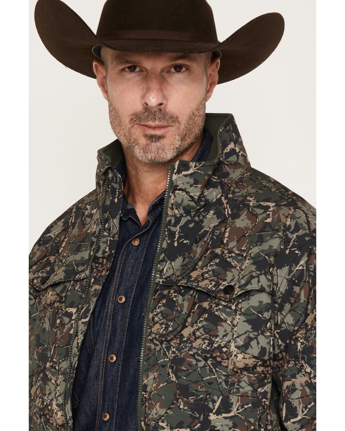 Image #2 - Rock & Roll Denim Men's Camo Print Softshell Jacket, Olive, hi-res