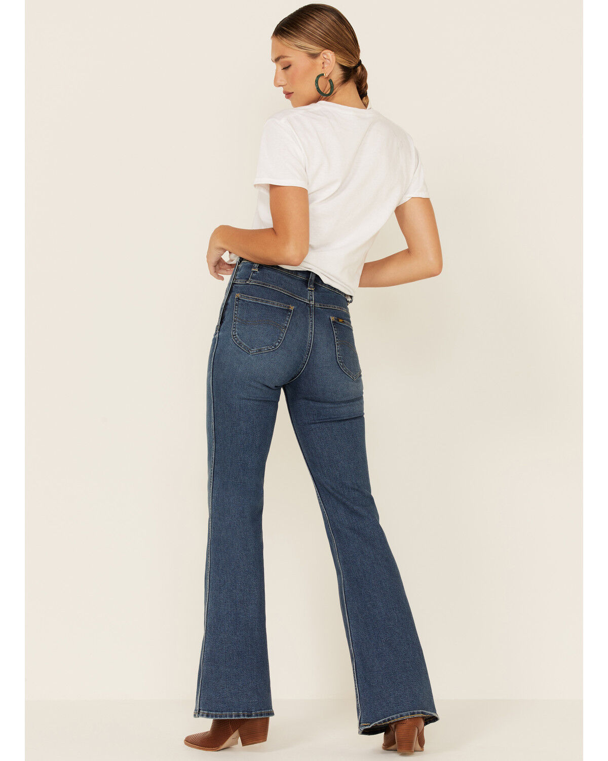 Image #4 - Lee Women's High Rise Super Flare Jeans, Blue, hi-res