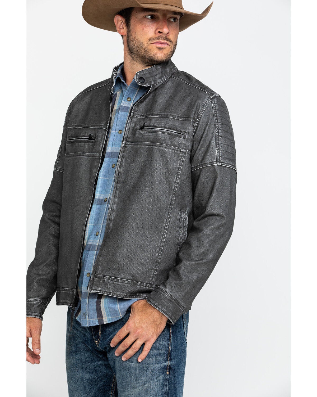Image #3 - Moonshine Spirit Men's Gearhead Washed Faux Leather Moto Jacket , , hi-res