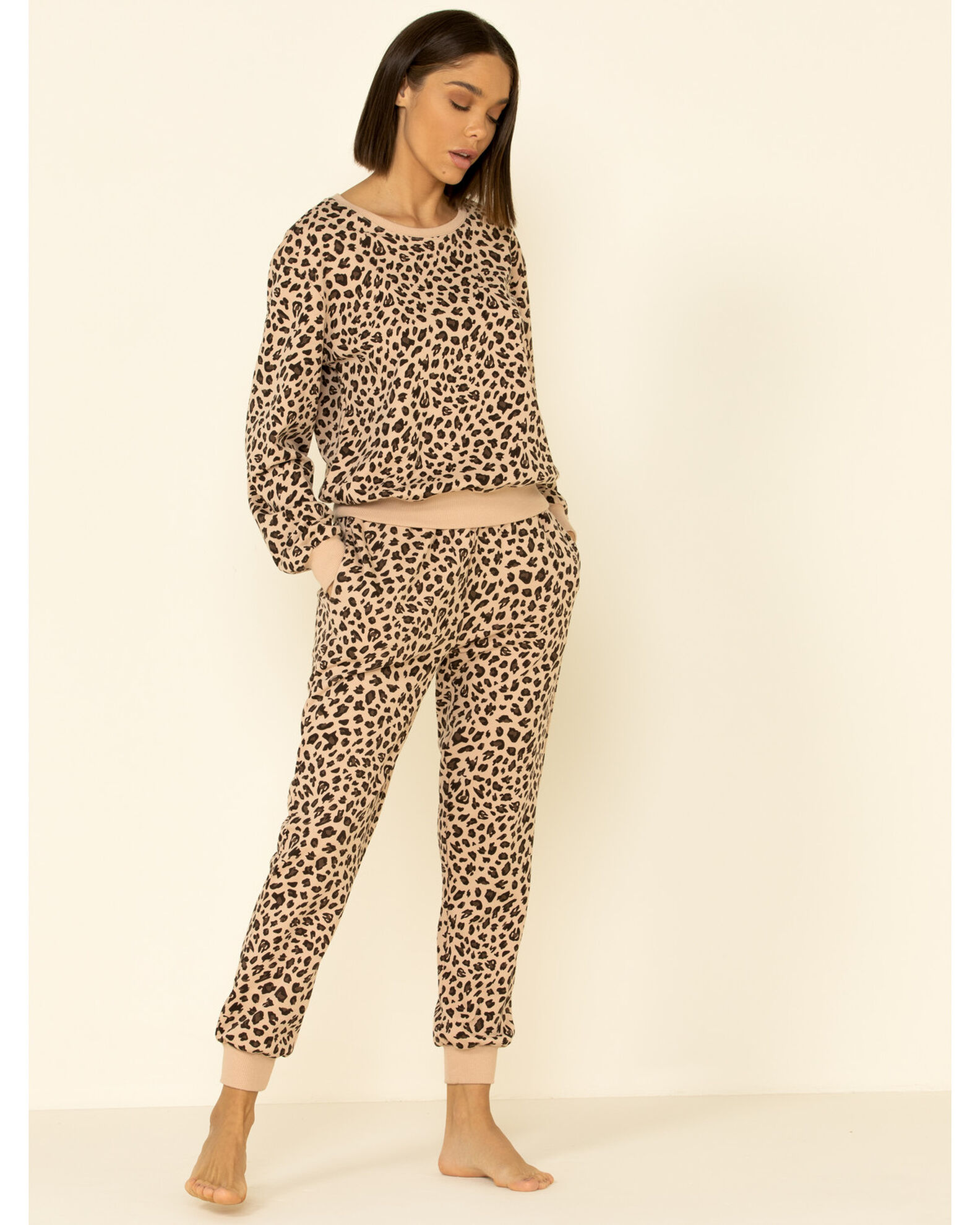 Velvet top leopard pants