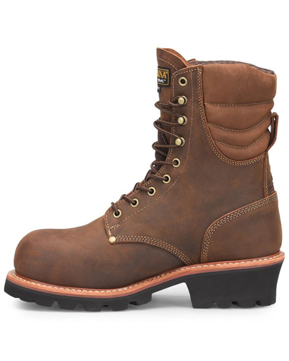 Image #3 - Carolina Men's 9" Hemlock Waterproof 400G Logger Work Boots - Composite Toe, Brown, hi-res