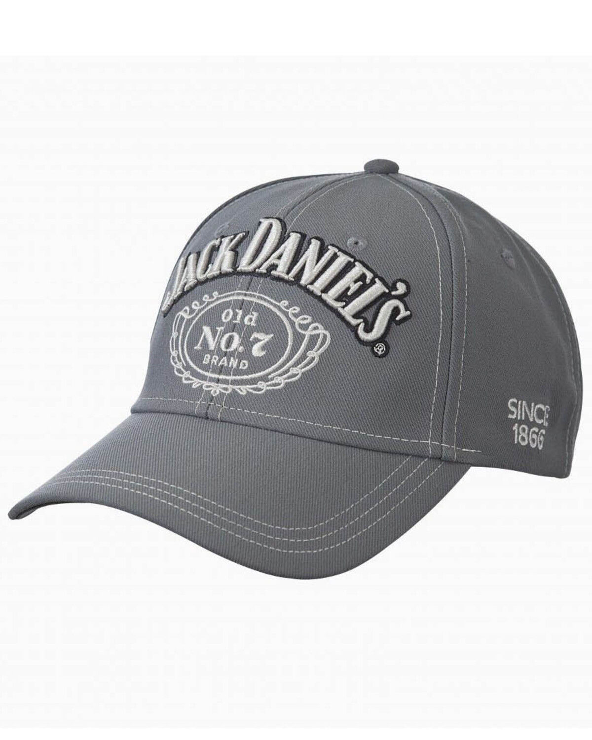 Image #1 - Jack Daniels Men's Structured Logo Ball Cap, Grey, hi-res