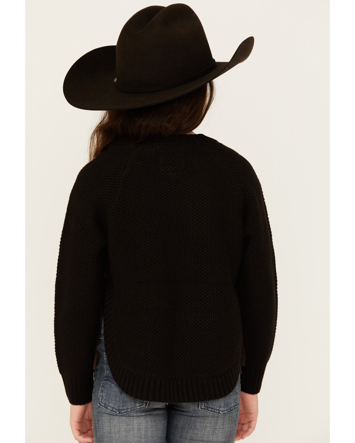 Image #4 - Cotton & Rye Girls' Boot Applique Round Bottom Sweater, Black, hi-res