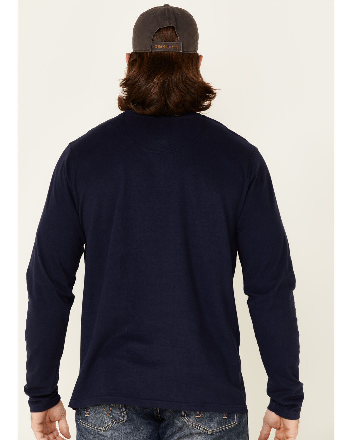 Image #4 - North River Men's Moleskin Crew Long Sleeve T-Shirt, Blue, hi-res