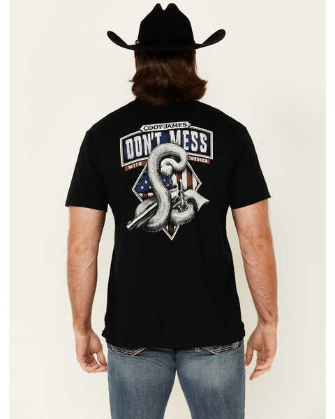 Image #3 - Cody James Men's Don't Mess With 'Merica Back Graphic Short Sleeve T-Shirt , Black, hi-res