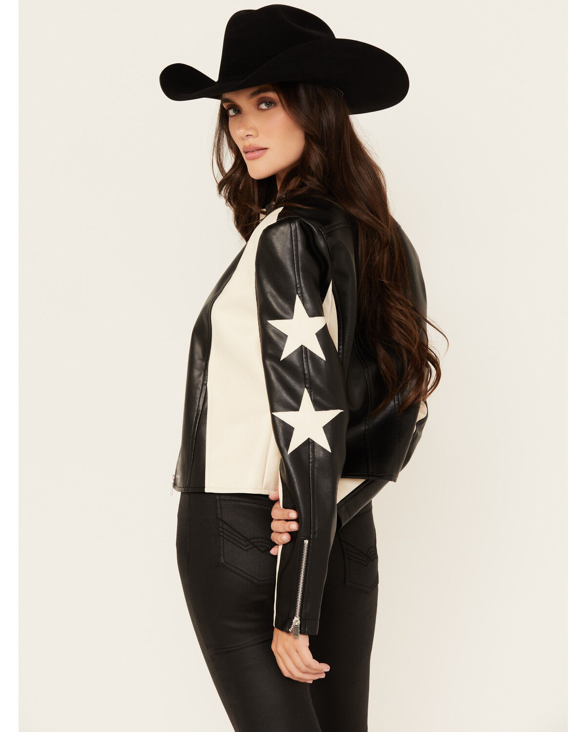 Image #3 - Stoosh Women's Star Racing Jacket, Black, hi-res