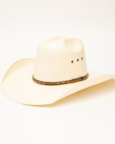Rodeo King Men's Quenten Straw Hat, Natural, hi-res