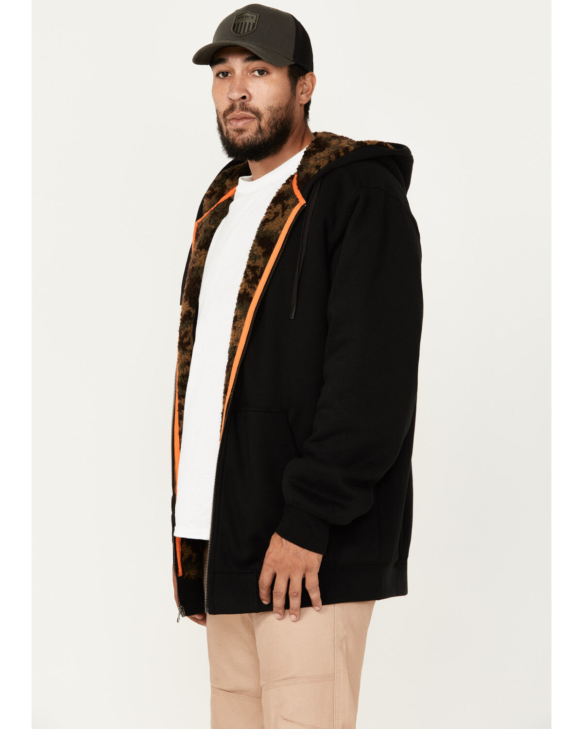 Image #2 - Hawx Men's Sherpa Lined Hooded Jacket, Black, hi-res