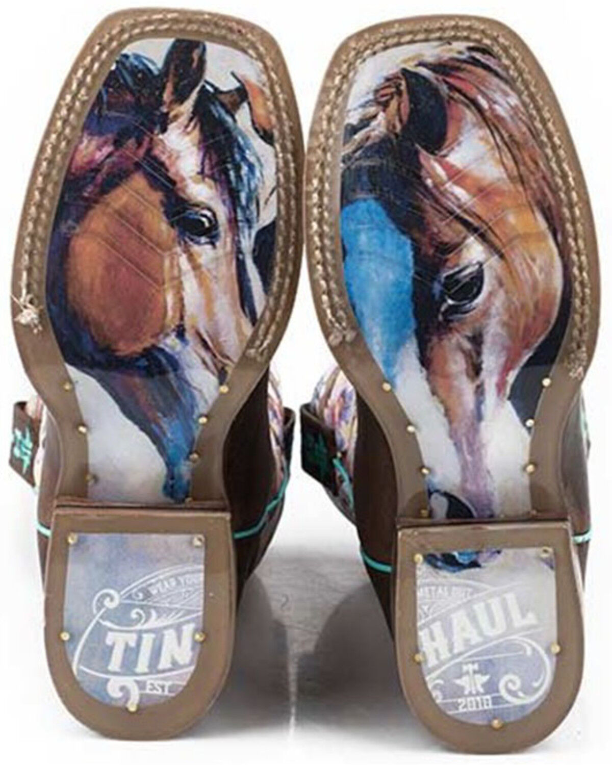 Image #2 - Tin Haul Girls' Daisy Western Boots - Square Toe, Brown, hi-res