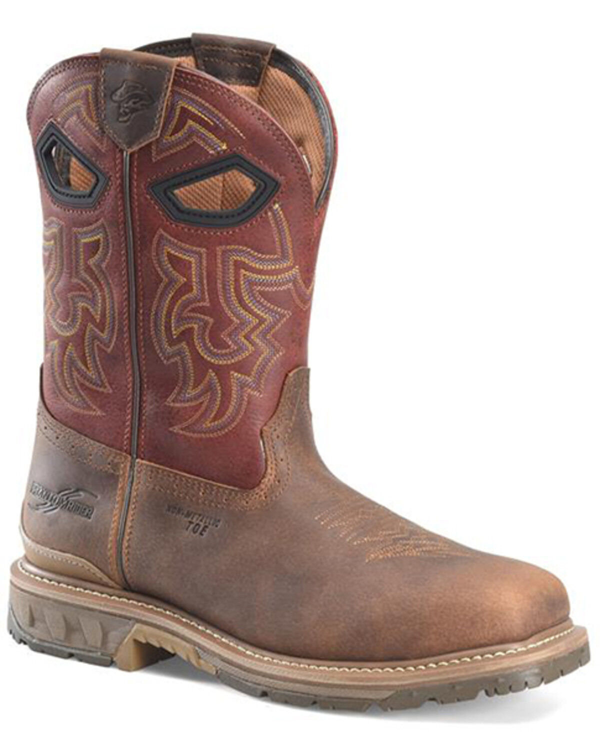 Image #1 - Double H Men's 11" Brock Western Work Boots - Composite Toe, Red, hi-res
