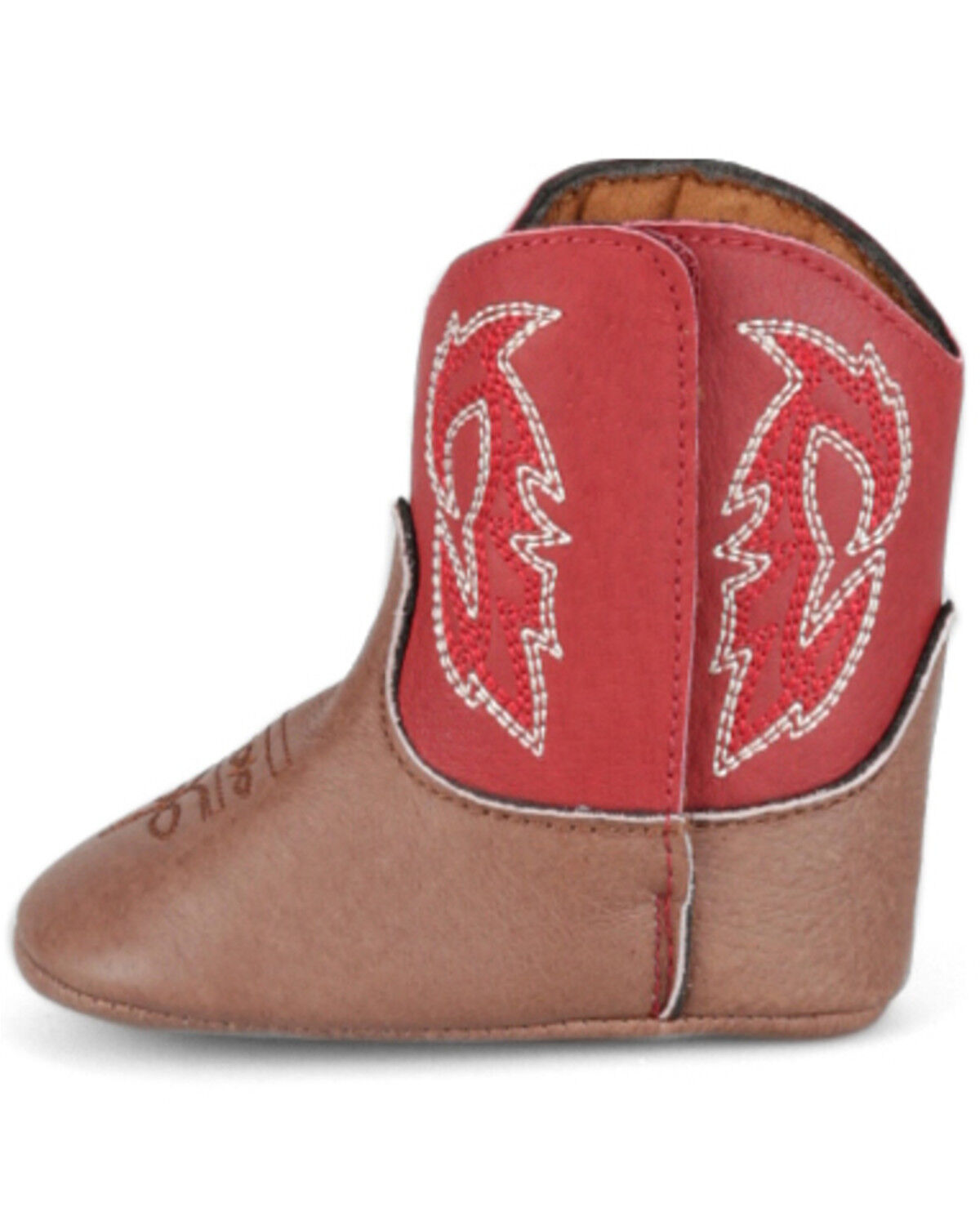 Image #3 - Justin Infant Boys' Baby Canter Western Boots - Broad Square Toe, Red, hi-res