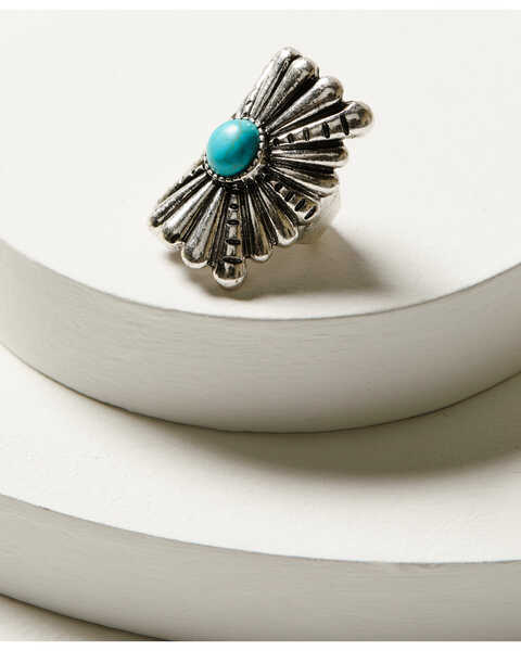 Idyllwind Women's Silver & Turquoise Blythe Statement Ring , Silver, hi-res