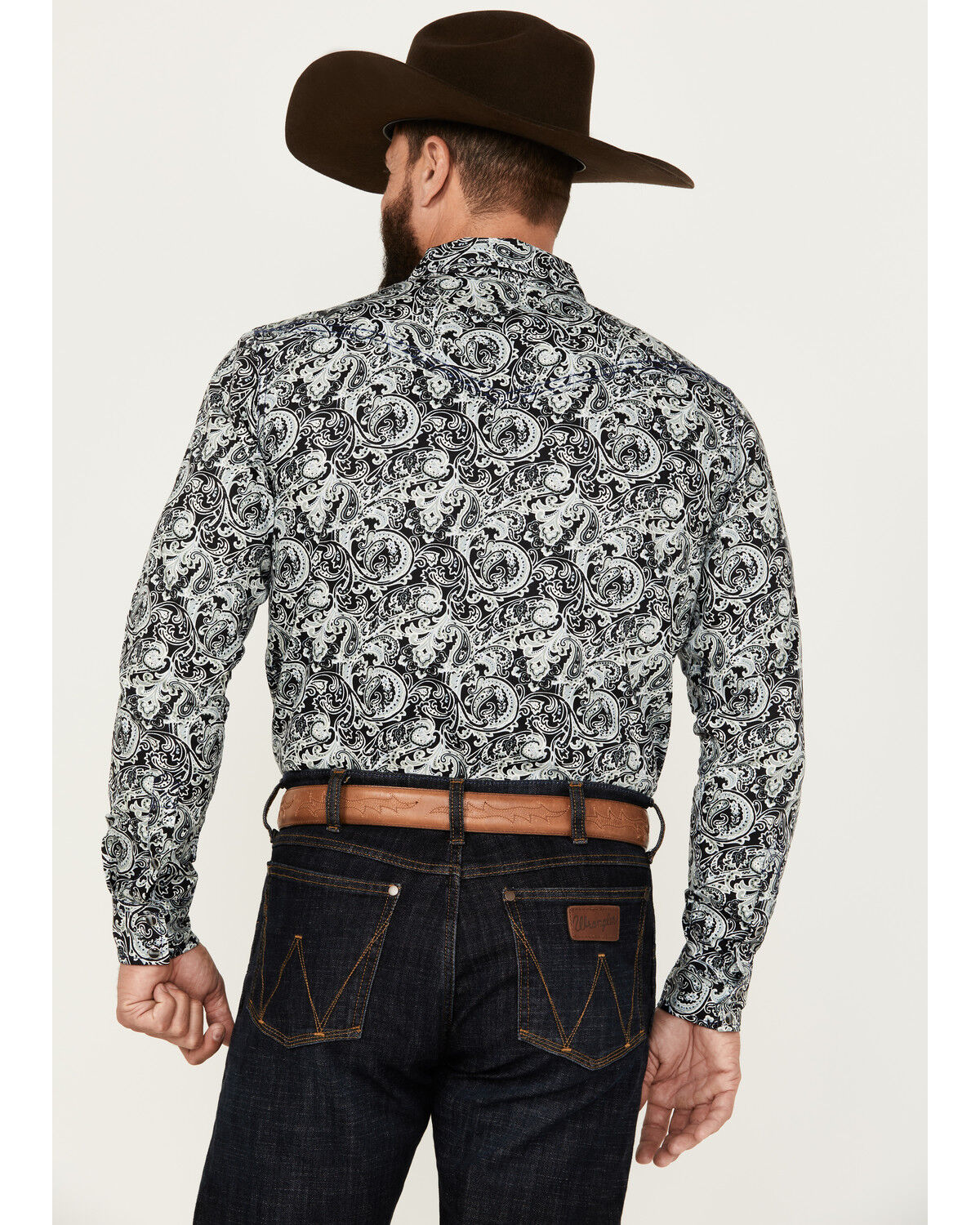 Image #4 - Cody James Men's Showdown Paisley Print Long Sleeve Snap Western Shirt - Big, Navy, hi-res