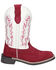 Image #2 - Smoky Mountain Little Girls' Cassidy Western Boots - Broad Square Toe, Red, hi-res