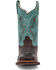 Image #4 - Dan Post Little Girls' Salina Western Boots - Broad Square Toe, Chocolate/turquoise, hi-res