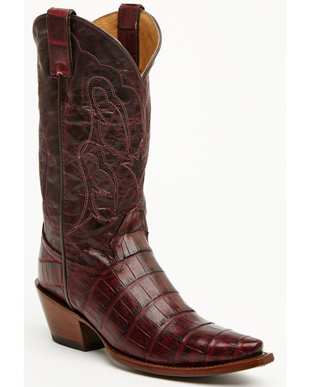 Shyanne Women's Aspen Exotic American Alligator Western Boots - Snip Toe, Black Cherry, hi-res
