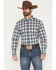 Image #1 - Cody James Men's Tennessee Trail Plaid Print Long Sleeve Button-Down Stretch Western Shirt - Big, Blue, hi-res