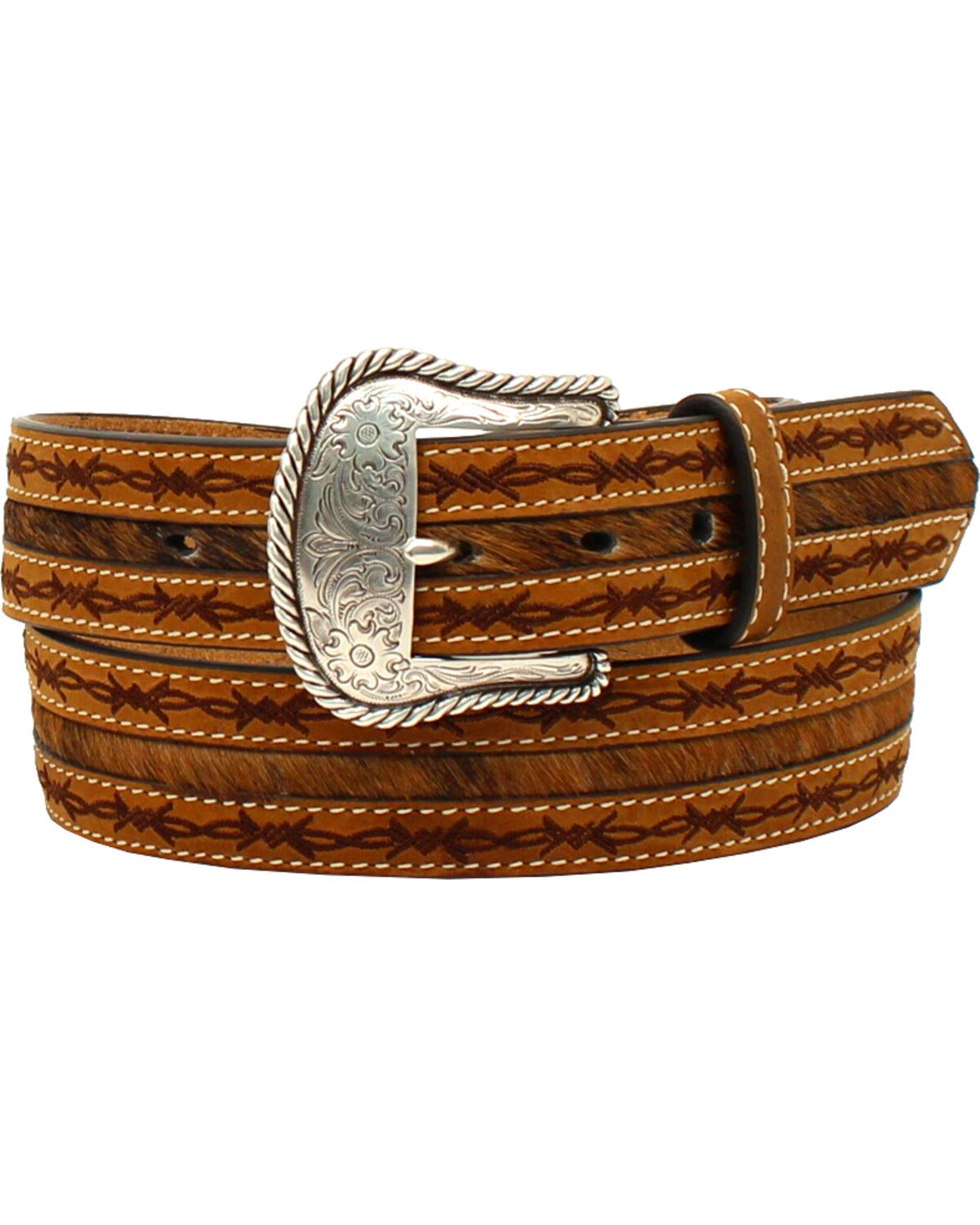 Image #1 - Nocona Men's Barbwire Edges Belt, Tan, hi-res