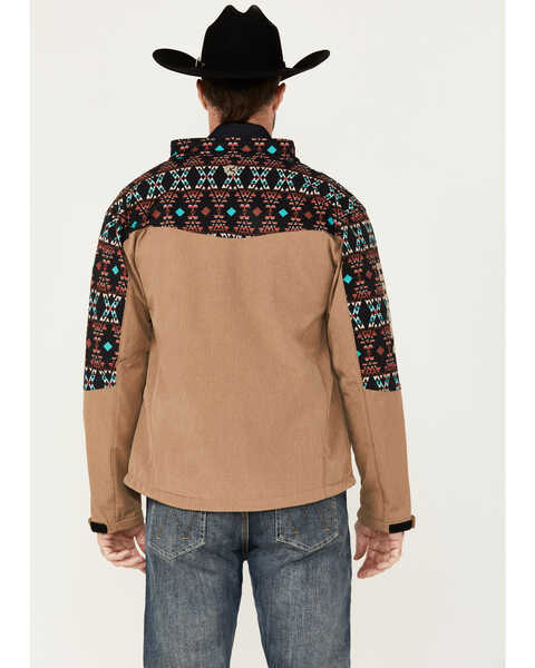 Image #4 - Hooey Men's Southwestern Print Softshell Jacket, Tan, hi-res