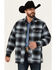 Image #1 - Wrangler Men's Hombre Sherpa Lined Plaid Print Snap Flannel Shirt Jacket, Blue, hi-res