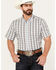 Image #1 - Cody James Men's Bryce Plaid Print Short Sleeve Button-Down Stretch Western Shirt - Tall, Light Blue, hi-res