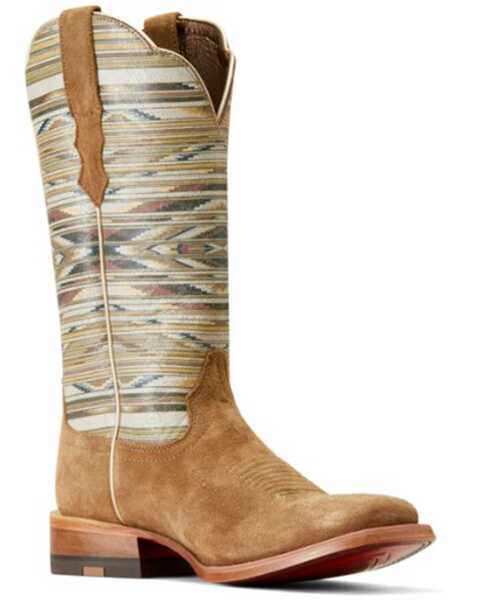 Image #1 - Ariat Women's Frontier Chimayo Southwestern Boots - Broad Square Toe, Beige, hi-res