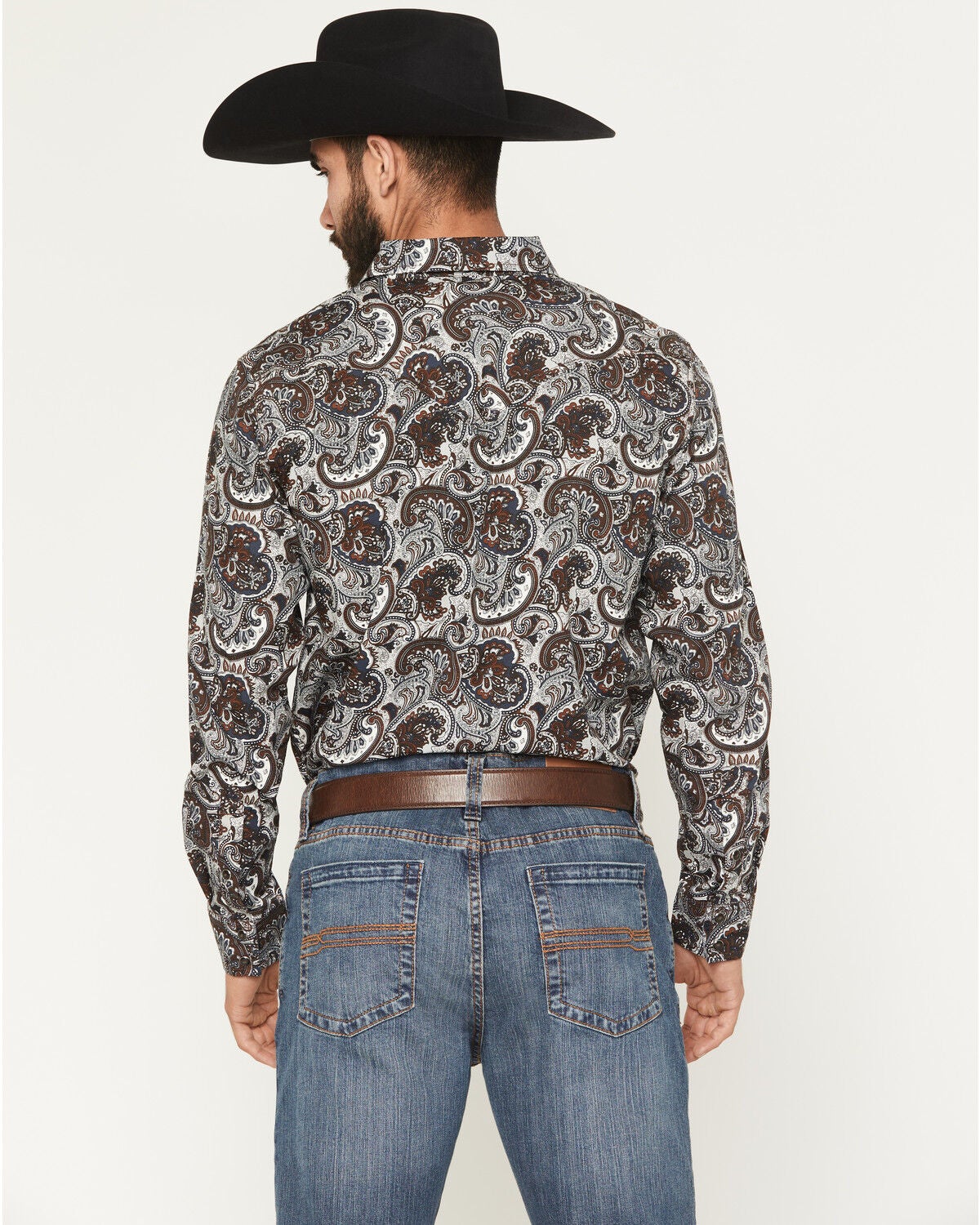 Image #4 - Cody James Men's Colorado Ridge Paisley Print Long Sleeve Snap Western Shirt - Big, Brown, hi-res