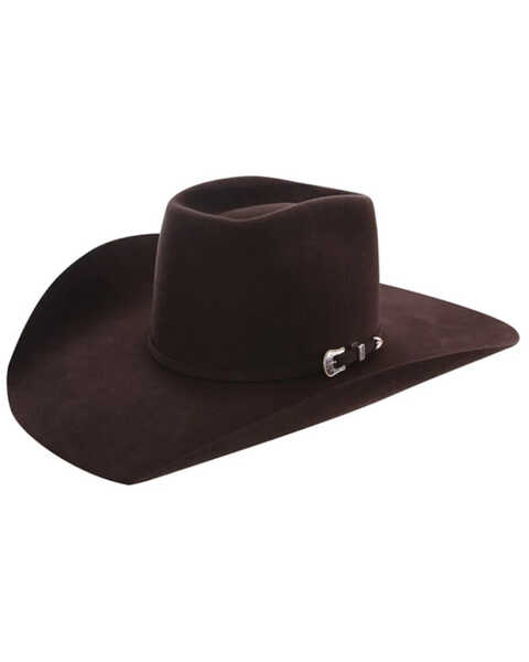 American Hat Co. 7X Chocolate Open Crown Fur Felt Western Hat , Chocolate, hi-res