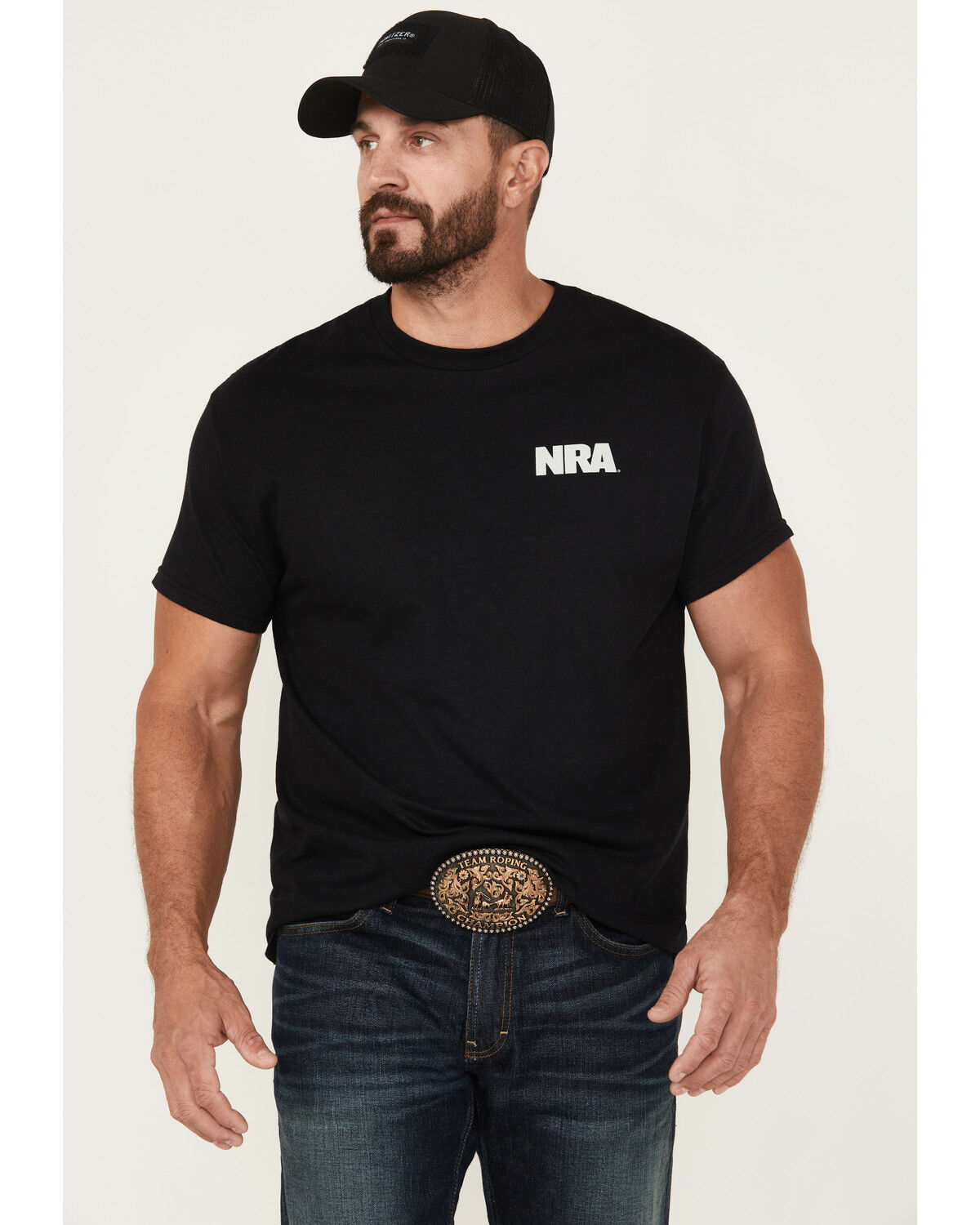 Image #2 - Buckwear Men's NRA Badge Short Sleeve Graphic T-Shirt, Black, hi-res