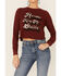 Image #2 - Shyanne Women's Horses Keep Me Stable Graphic Cropped Thermal Shirt, Chocolate, hi-res