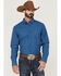 Image #1 - RANK 45® Men's Bulldogger Dobby Geo Button-Down Western Shirt, Blue, hi-res