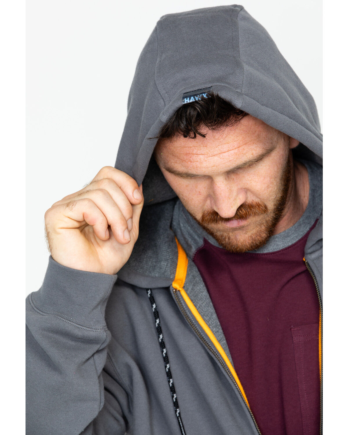 Image #5 - Hawx Men's Zip-Front Hooded Work Jacket, Charcoal, hi-res