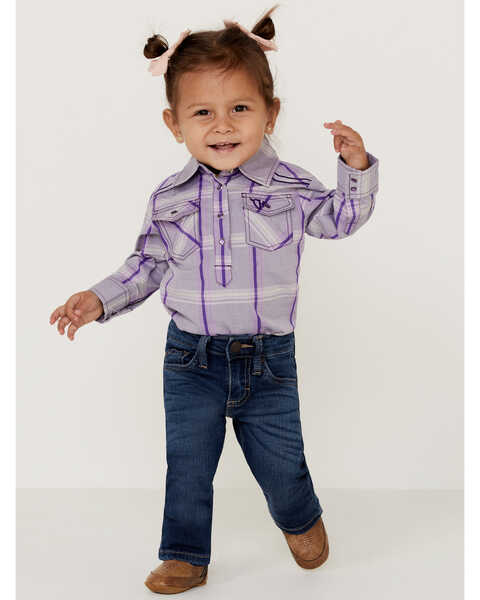 Image #1 - Wrangler Toddler Girls' Western 5 Pocket Skinny Jeans , Blue, hi-res