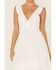 Image #3 - Molly Bracken Women's Ruffle Trim Cross Back High-Low Dress, White, hi-res