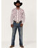 Image #2 - Cody James Men's Blue River Plaid Long Sleeve Snap Western Shirt , Cream, hi-res