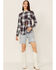 Image #2 - Flag & Anthem Women's Long Sleeve Pocket Button Shirt, Blue/white, hi-res