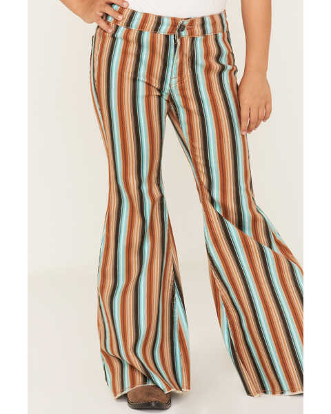 Image #2 - Rock & Roll Denim Girls' Serape Stripe Print Flare Jeans, Multi, hi-res