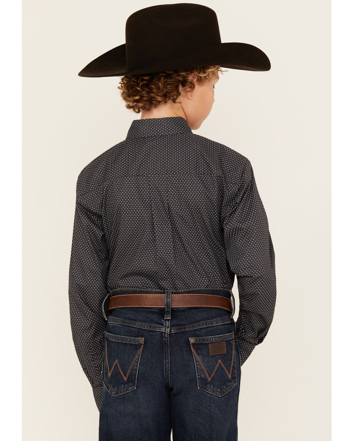 Image #4 - Cinch Boys' Dot Geo Print Long Sleeve Button-Down Western Shirt, Blue, hi-res