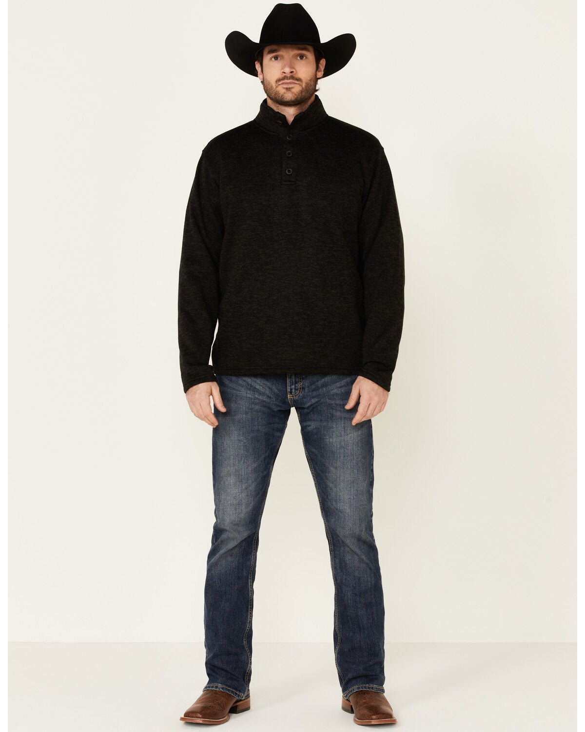 Image #2 - Ariat Men's Solid Charcoal Wesley 1/4 Zip Fleece Pullover, , hi-res