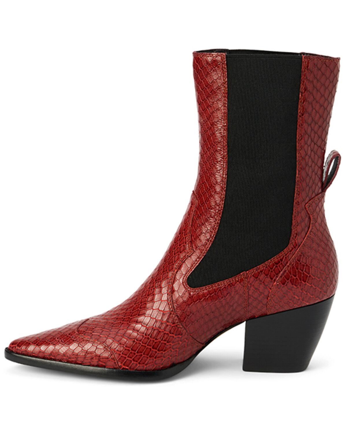 Image #3 - Matisse Women's Keith Snake Print Booties - Snip Toe, Red, hi-res