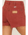 Image #4 - Wrangler Women's Amber High Rise Retro Cowboy Stretch Denim Shorts, Red, hi-res