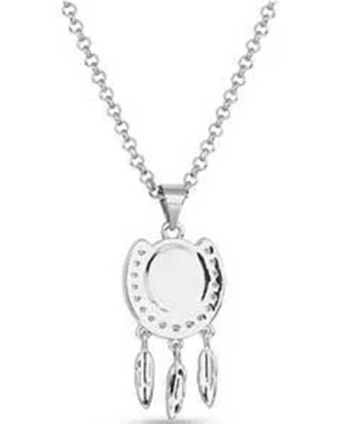 Image #2 - Montana Silversmiths Women's Catching Luck Horseshoe Necklace , Silver, hi-res