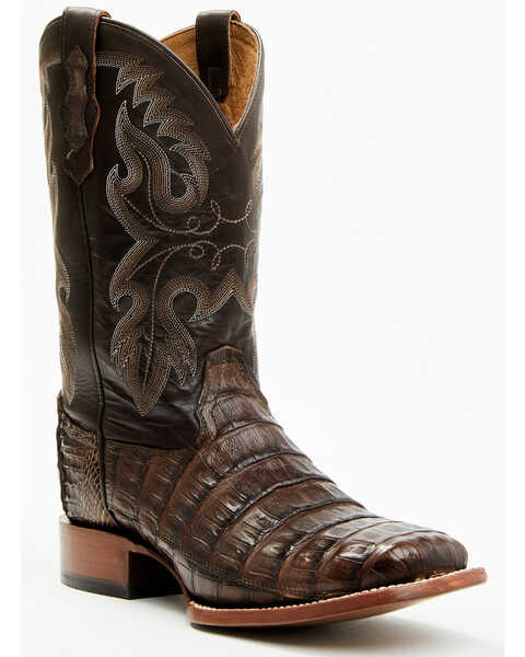 Image #1 - Cody James Men's Exotic Caiman Tail Skin Western Boots - Broad Square Toe, Black, hi-res