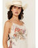 Image #2 - Wild Moss Women's Floral Print Lace Trim Cami Tank Top, Cream, hi-res