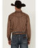 Image #4 - Cowboy Hardware Men's Southwestern Print Long Sleeve Snap Stretch Western Shirt, Chocolate, hi-res