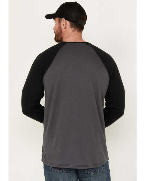 Image #4 - Cody James Men's FR Raglan Long Sleeve Henley Work Shirt , Black, hi-res