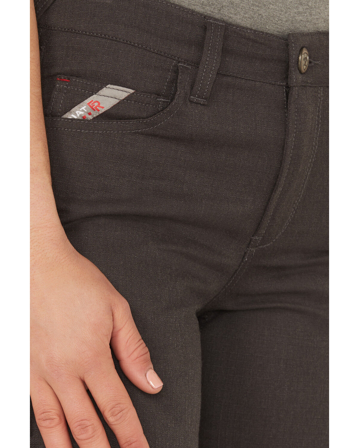 Image #2 - Ariat Women's FR Duralight Ripstop Straight Work Pants, Charcoal, hi-res