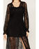 Image #3 - Shyanne Women's Floral Lace Duster Dress, Black, hi-res