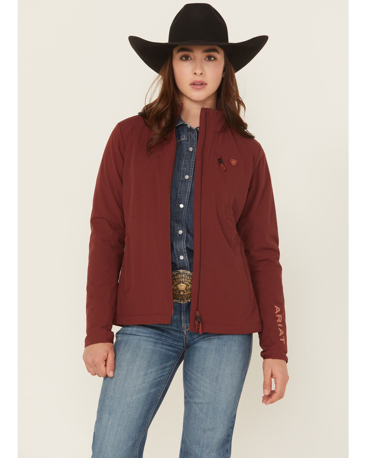 Image #1 - Ariat Women's Rion Stretchshell Jacket, Brown, hi-res