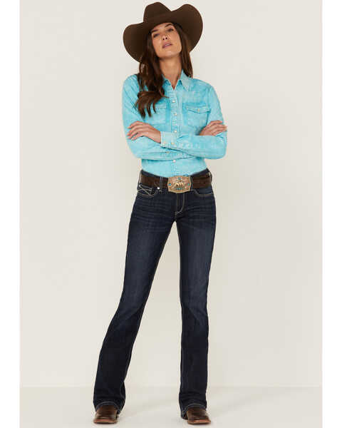 Image #4 - Kimes Ranch Women's KC Tencel Long Sleeve Pearl Snap Shirt, Turquoise, hi-res